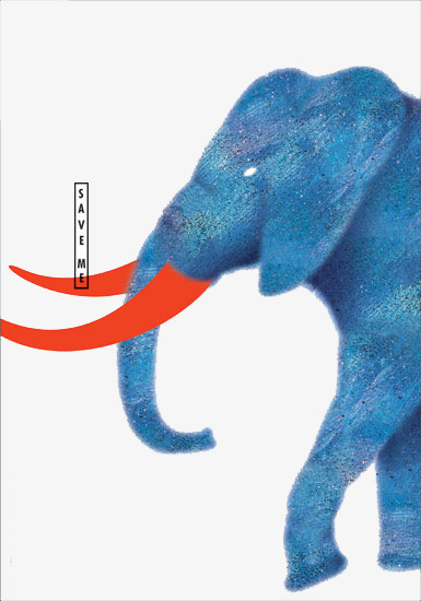 大象平面卡通可爱动物免扣元素设计