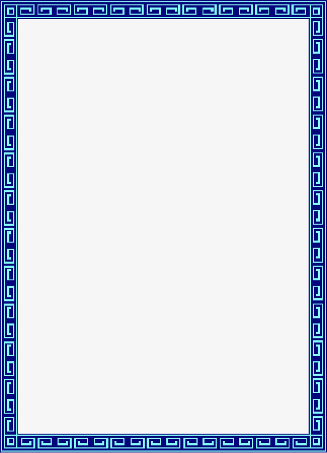 蓝色带有花纹的边框