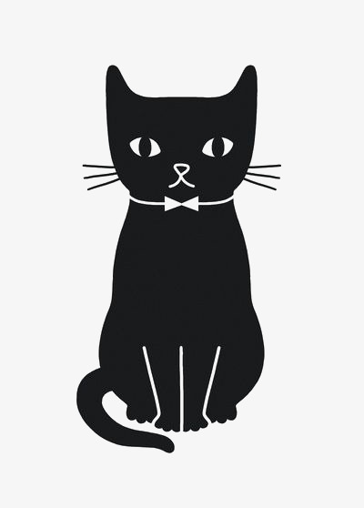 黑色猫咪png素材-90设计