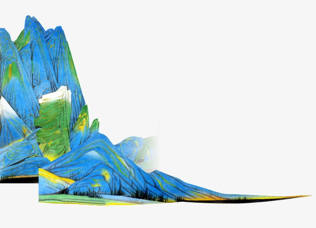 水墨石头假山手绘矢量插画元素