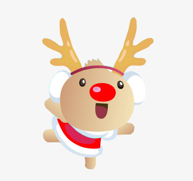 卡通手绘可爱小动物小鹿英文字母