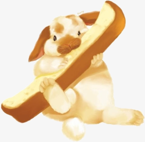 兔子面包美食手绘插画