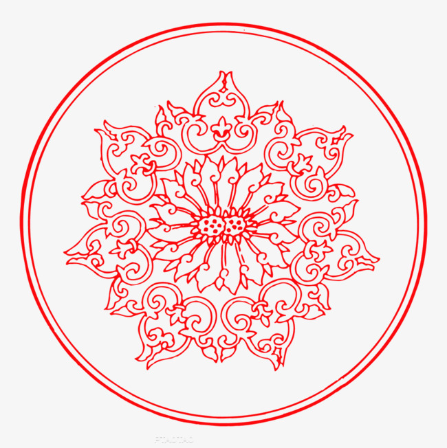 中国风四方连续如意莲花传统纹样底纹