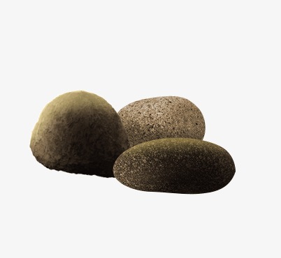 三个排列的石头