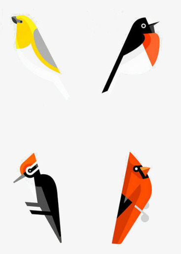 扁平化四种鸟