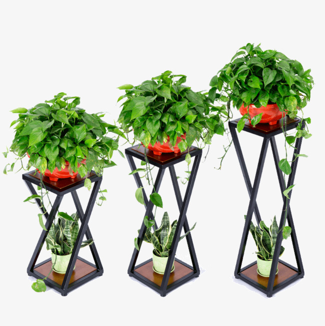 创意铁艺花架png素材-90设计