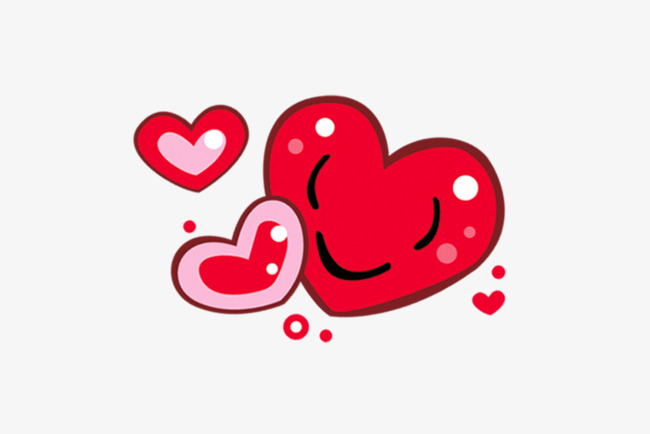 红色卡通手绘心形红心爱心元素设计