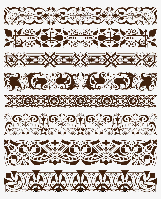 纯手绘敦煌风连续纹样装饰图案元素