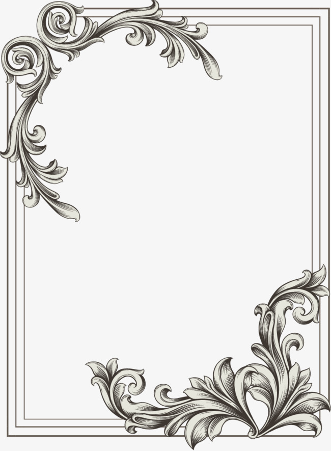 矢量欧式边框金色渐变古典花纹元素设计