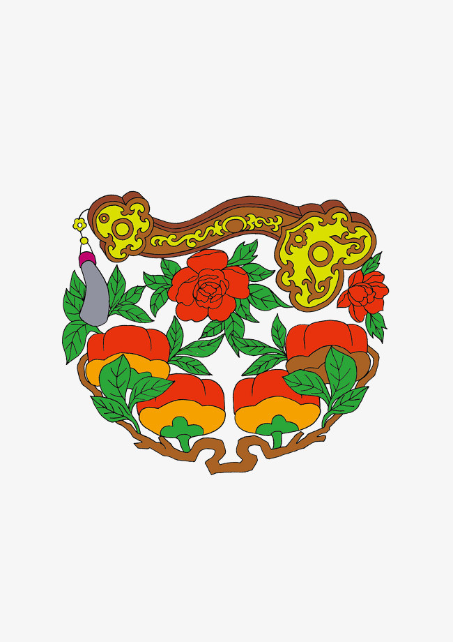 如意吉祥_如意柿子图png素材-90设计