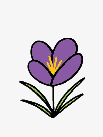 小暑紫色的小花茶杯女孩男孩手绘插画植物