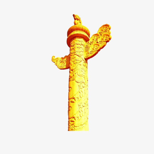 金色石柱装饰