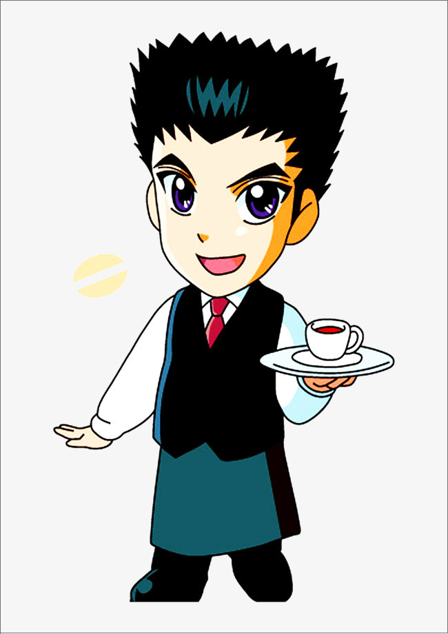 服务员插图素材