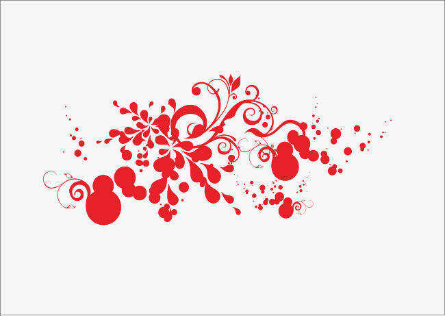 花纹红色矢量png素材-90设计