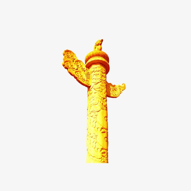 金色石柱装饰