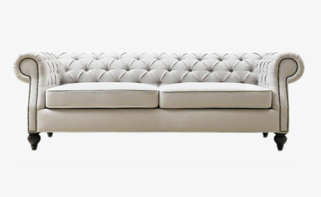 白色简洁欧式双人沙发