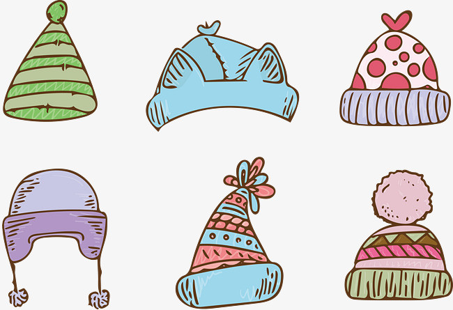 手绘卡通可爱帽子商用免扣元素设计