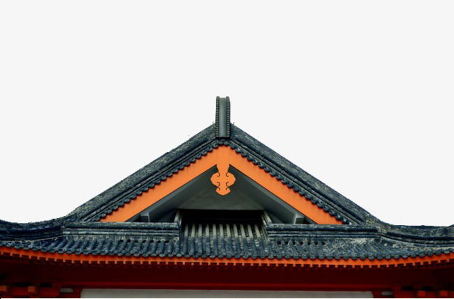 古典中式复古金色装饰屋顶免抠立体元素