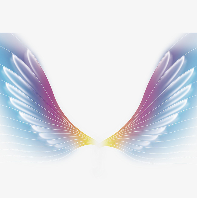 抽象梦幻彩色翅膀矢量图