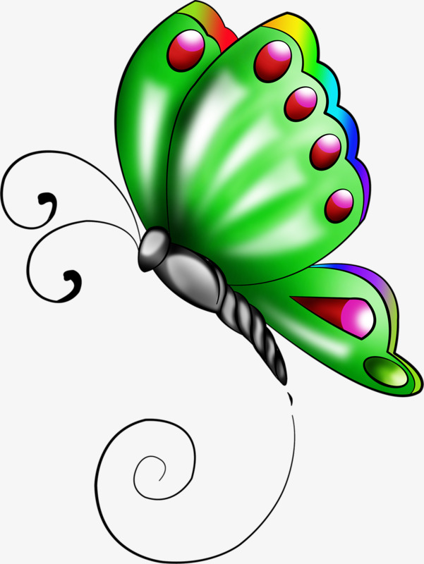 矢量彩色飞翔的蝴蝶手绘卡通素材