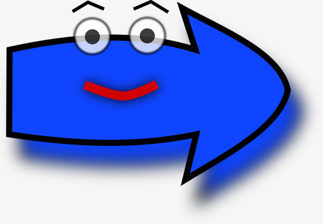 蓝色可爱卡通向右箭头