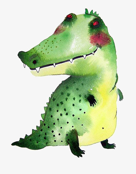 水彩鳄鱼