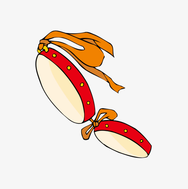 新年卡通元素牛年敲鼓腰鼓习俗热闹过年