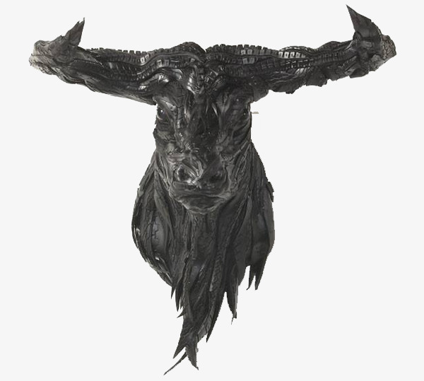 国风红色新年剪纸风牛头矢量素材