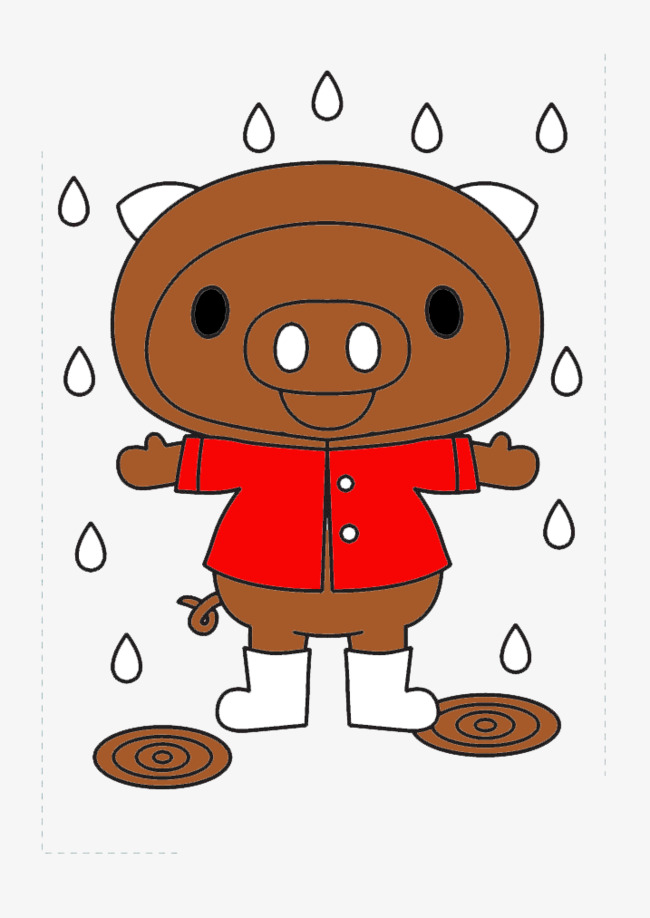 小猪在淋雨