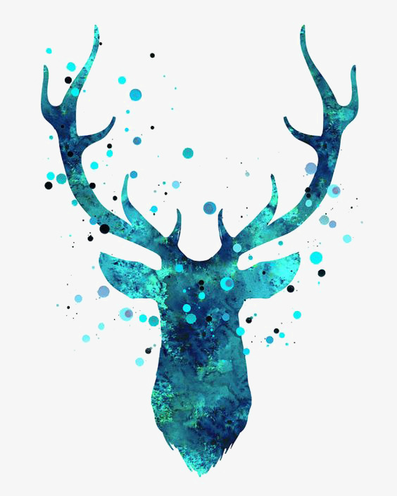 水彩麋鹿素材图片免费下载_高清装饰图案png_千库网(图片编号5624993)