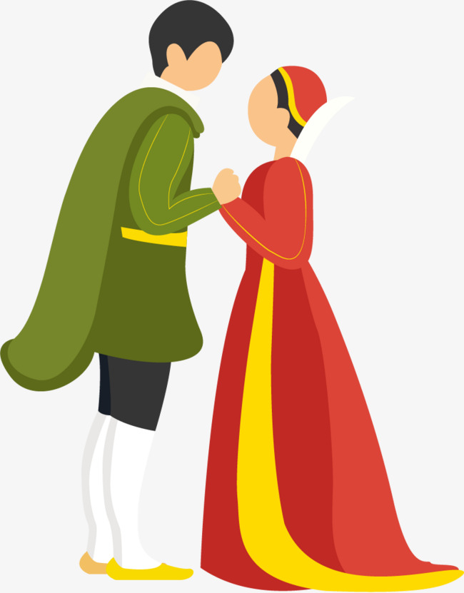 矢量手绘王子与公主