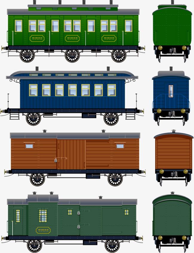 卡通车厢设计矢量素材