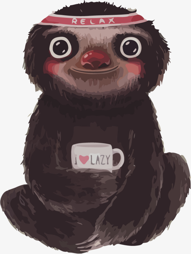 树懒娃娃装扮的标签素材