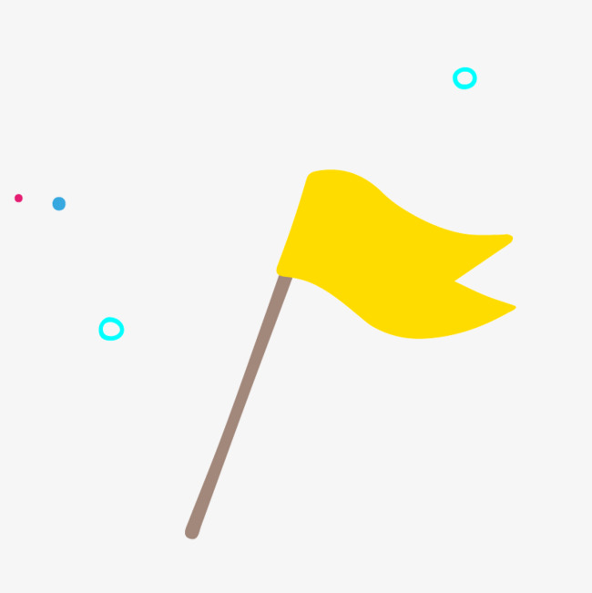 黄色旗子矢量素材png素材-90设计