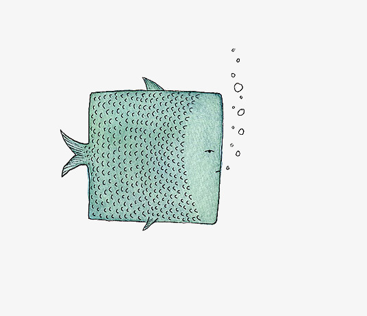 可爱方形小鱼