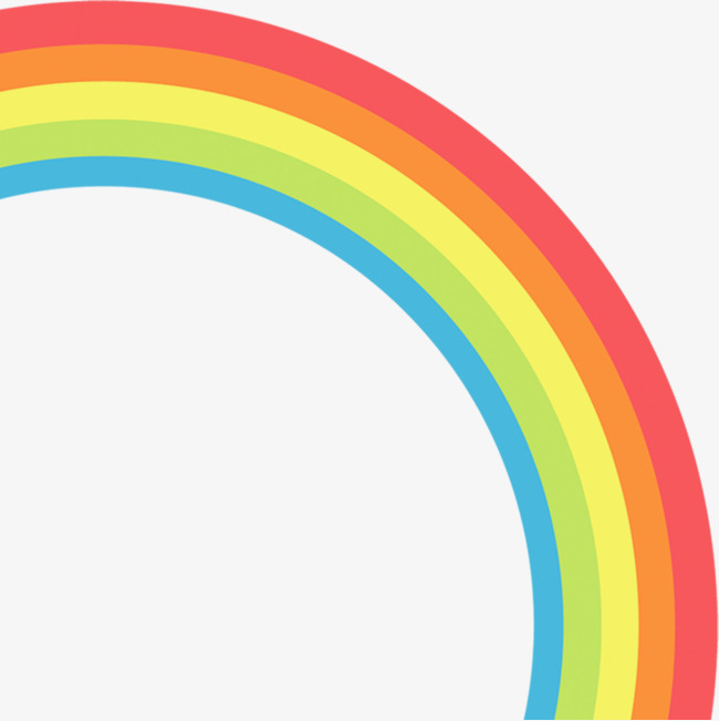 七色七彩卡通彩虹白云可爱免扣装饰元素素材