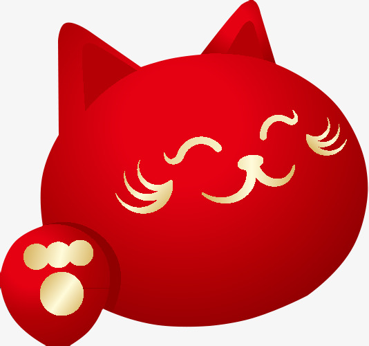 红色背景猫咪头像图片