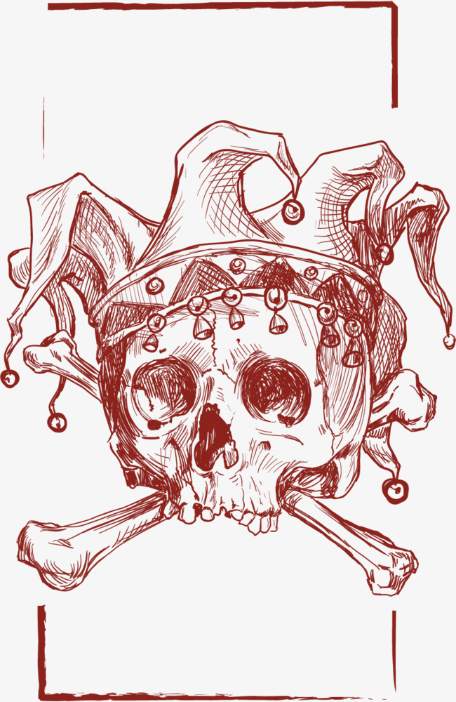 手绘万圣节骷髅头骨头汤南瓜枯树枝流血眼球