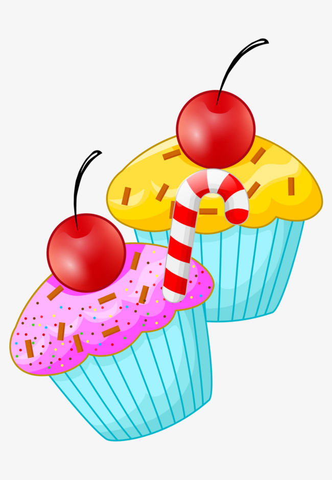 卡通手绘彩色美味水果蛋糕