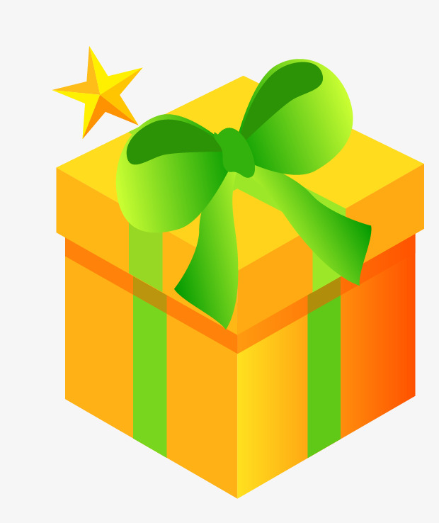 黄色礼物宝盒png素材-90设计