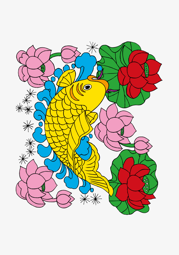 卡通可爱微笑的小鱼矢量素材