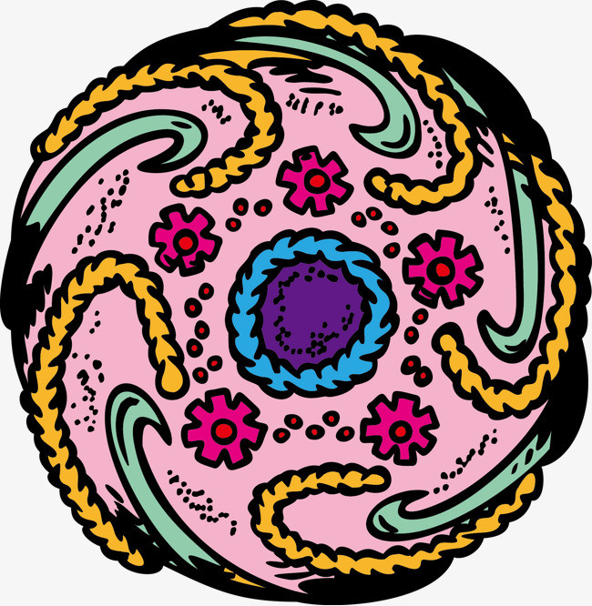 圆形装饰物卡通矢量手绘