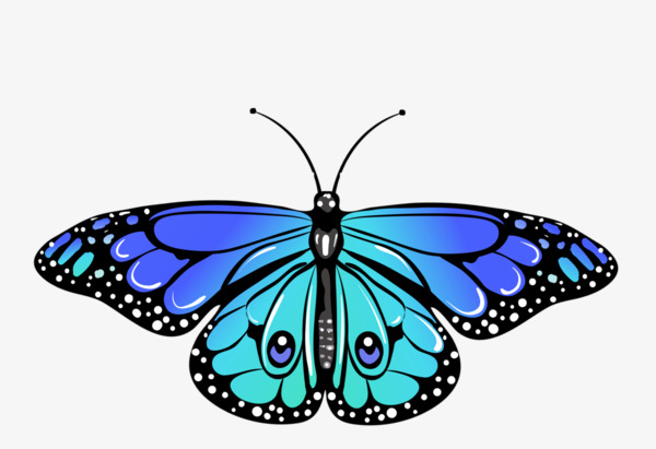 卡通动画紫色蝴蝶装饰