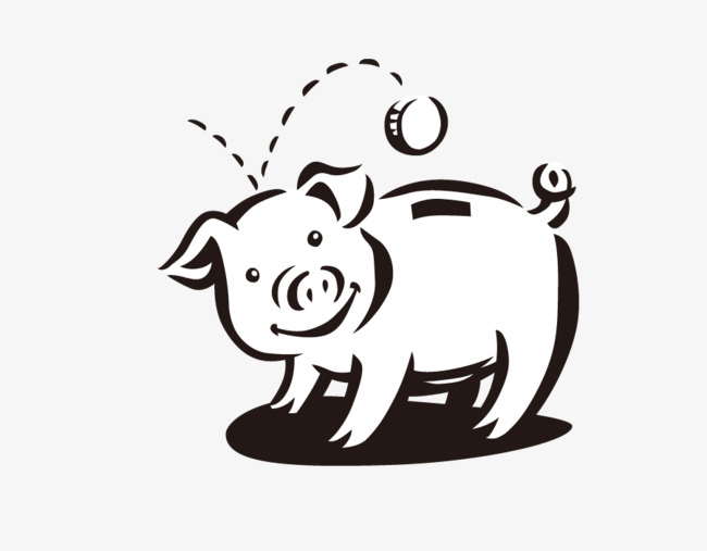 可爱的卡通小猪矢量图png素材-90设计