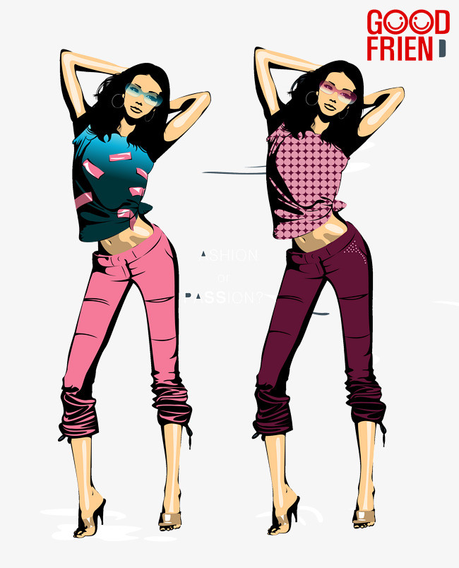 时尚潮流男女矢量素材