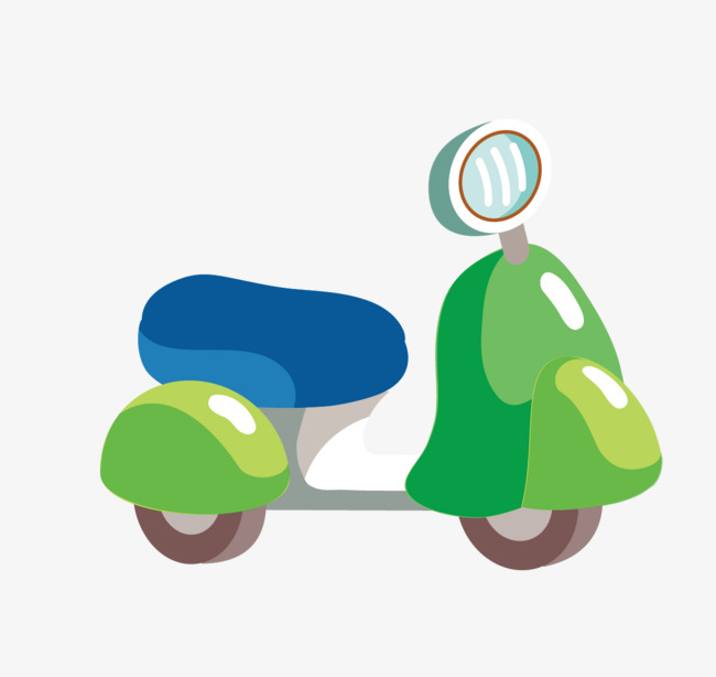 扁平化的绿色电动车