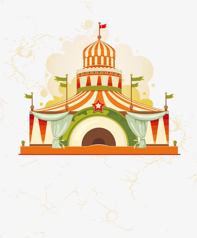 矢量手绘马戏团帐篷