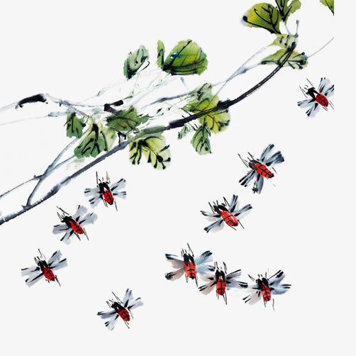 萤火虫中国画图片