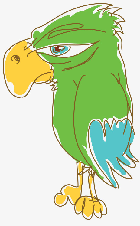 卡通绿毛鸟