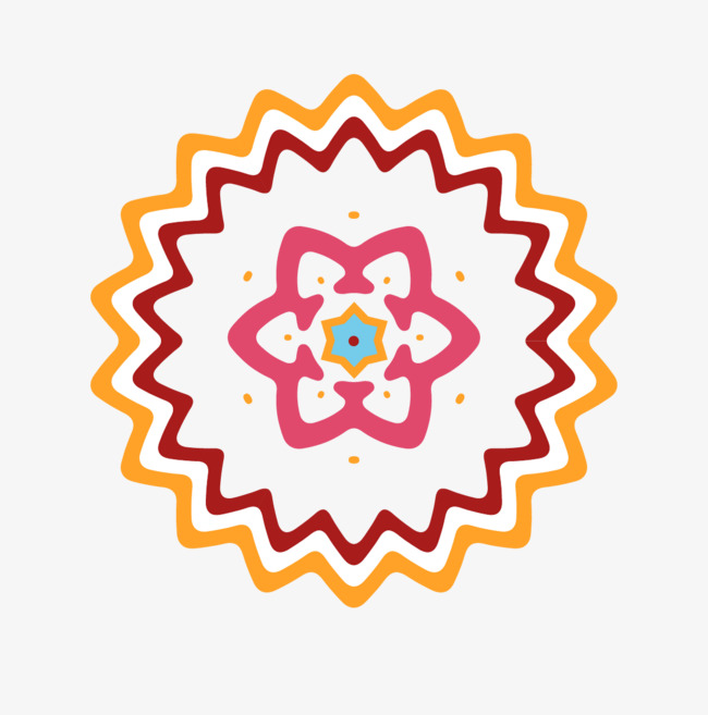 菱形花边扁平图腾徽章设计